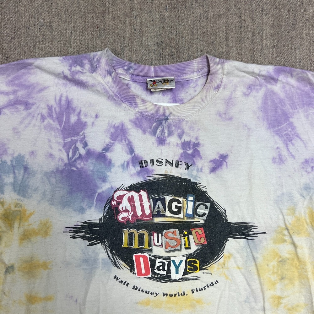 Vintage Disney Magic Music Days Shirt Mens XL Purple 1990s Florida Tie Dye - Picture 2 of 13